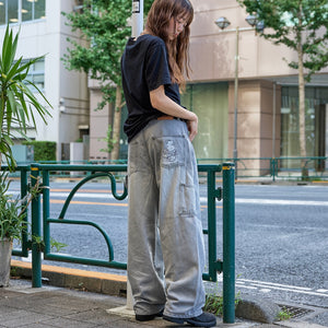 “CAP BOY” logo White Bleach Denim