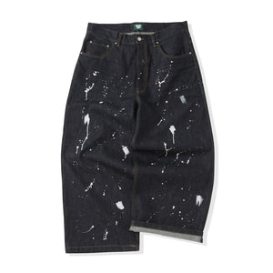 TS logo Rigid Baggy Paint Denim pants