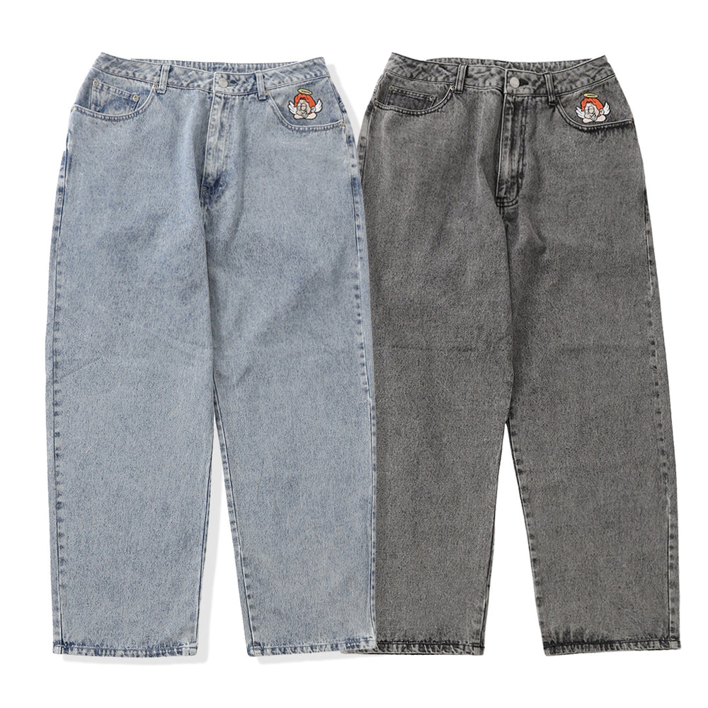 That’s life Angel logo Denim pants