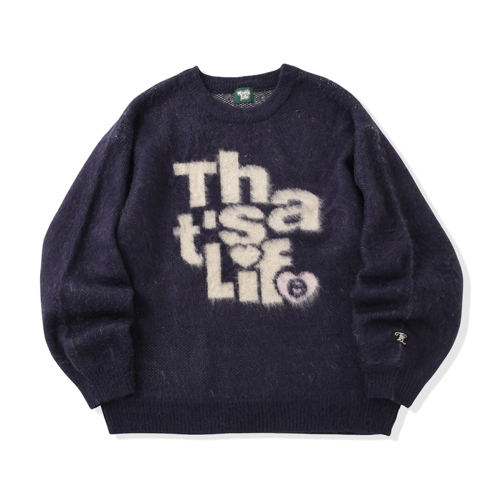 That's life “HEARTSTACK” logo knit free