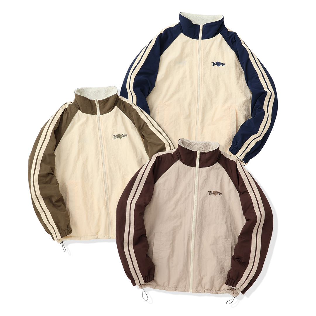 2way Reversible Heart logo Nylon / Boa Jackets free