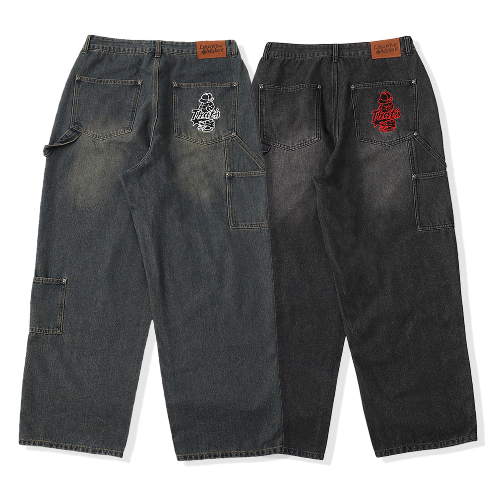 “CAP BOY” logo Original Double Knee Denim