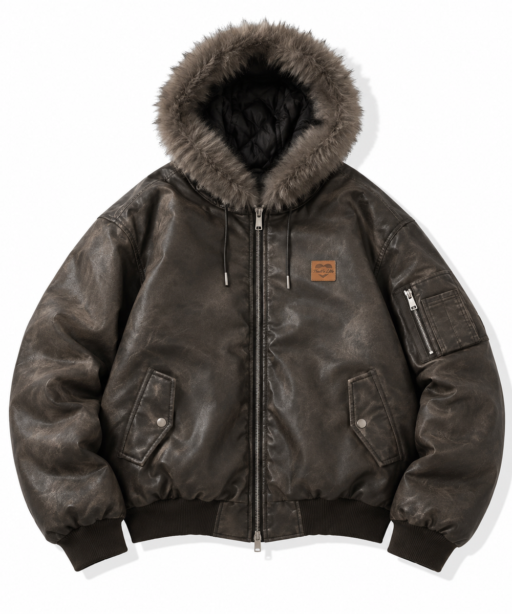 2Way Faux Fur Hooded Jacket free