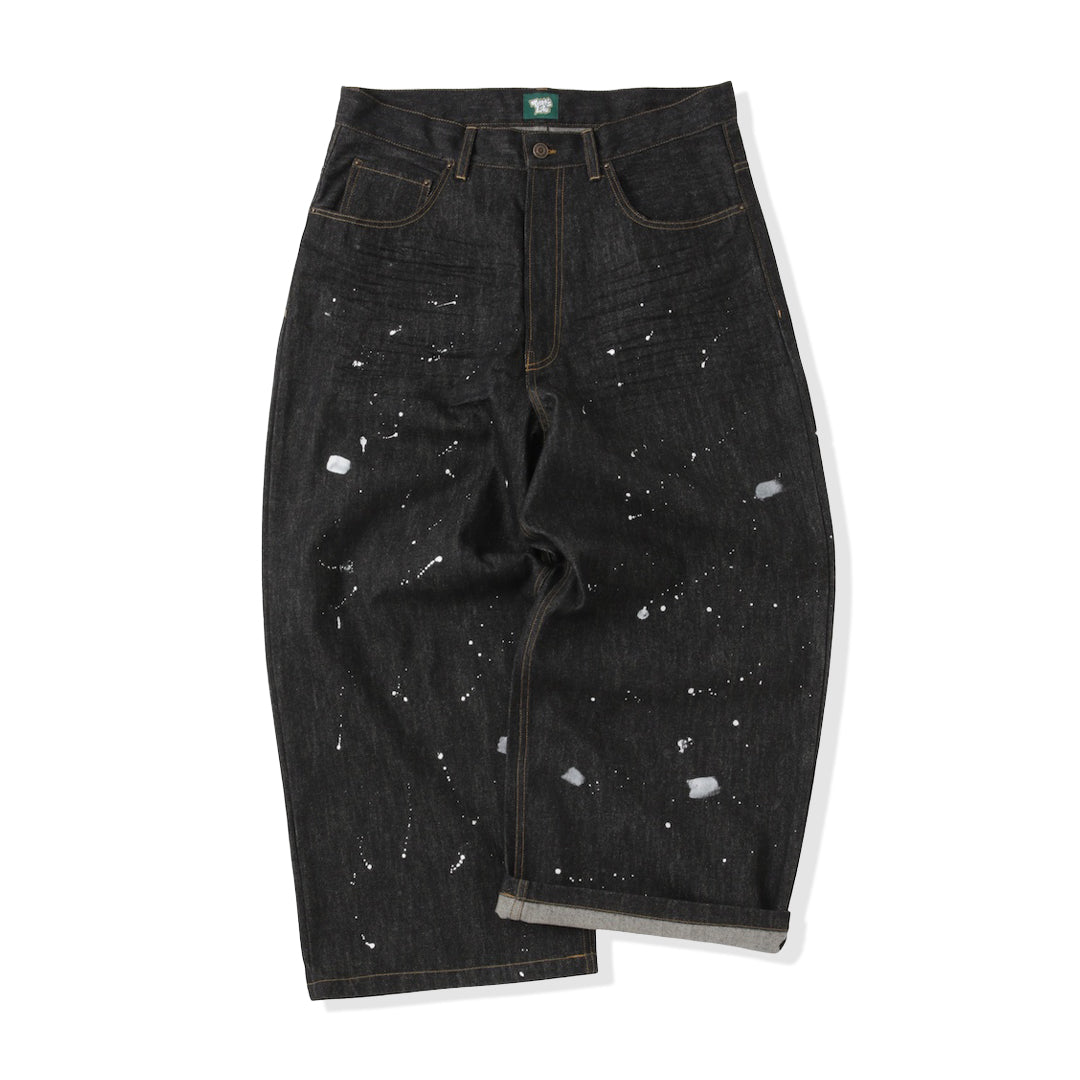 TS logo Rigid Baggy Paint Denim pants