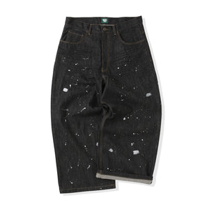 TS logo Rigid Baggy Paint Denim pants