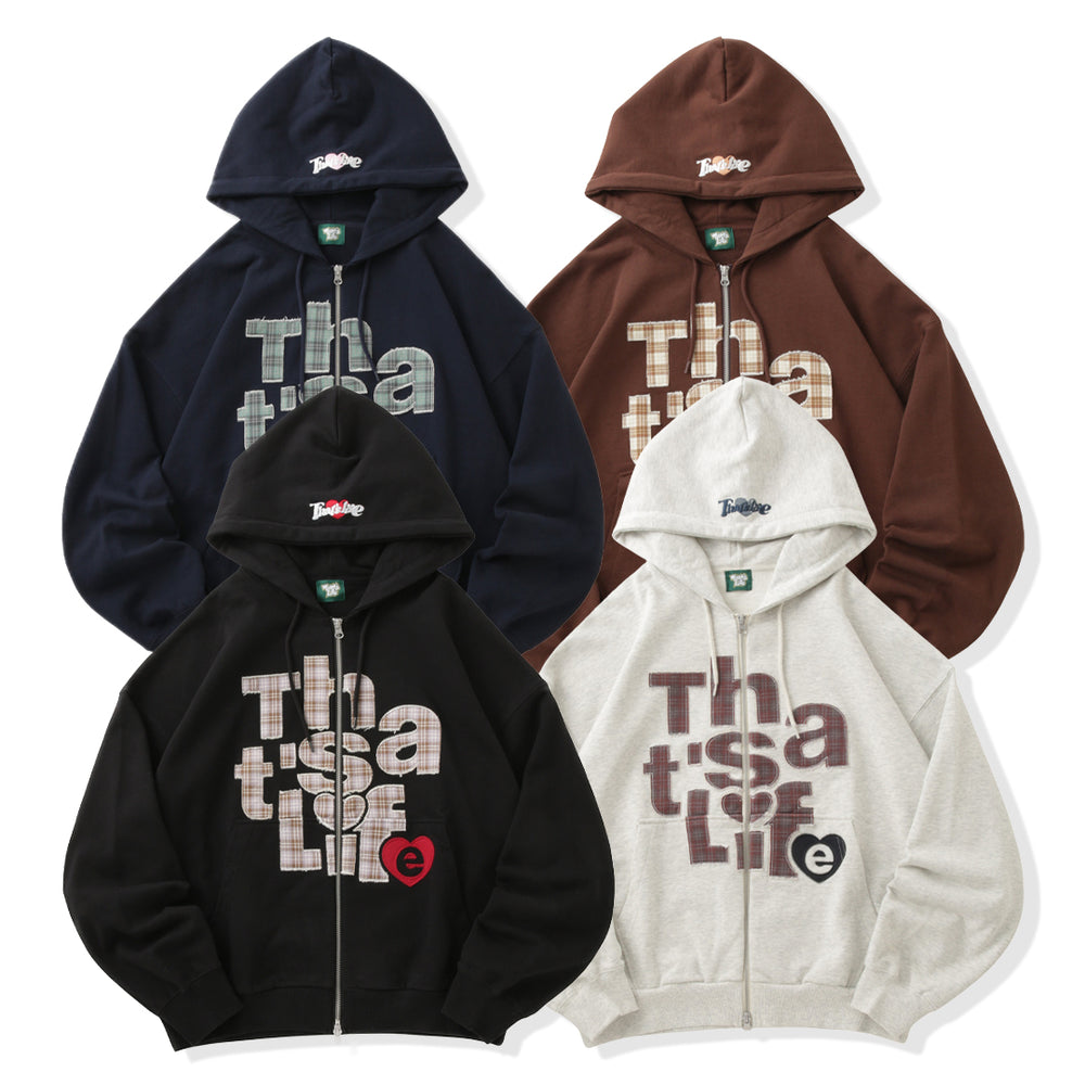 HEARTSTACK logo Front Checked zip hoodie free