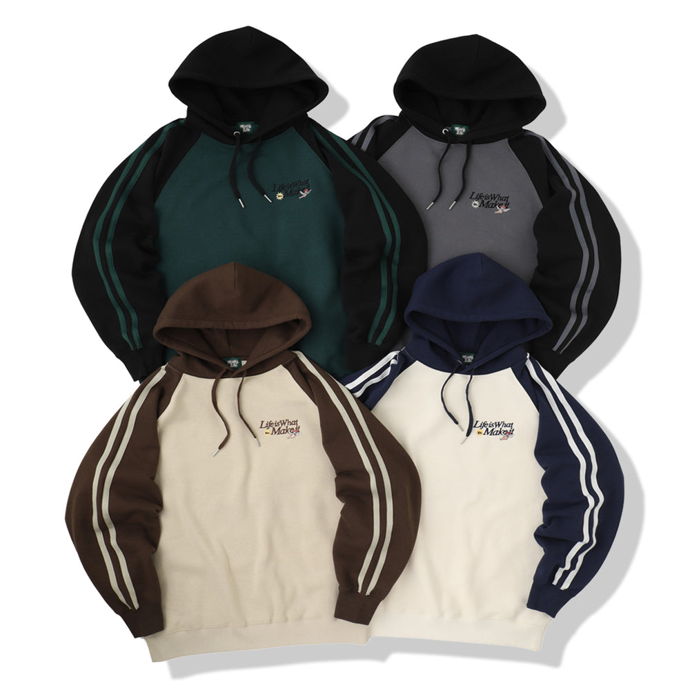 HEAVY WEIGHT “NEWS PAPER” LOGO RAGLAN HOODIE 