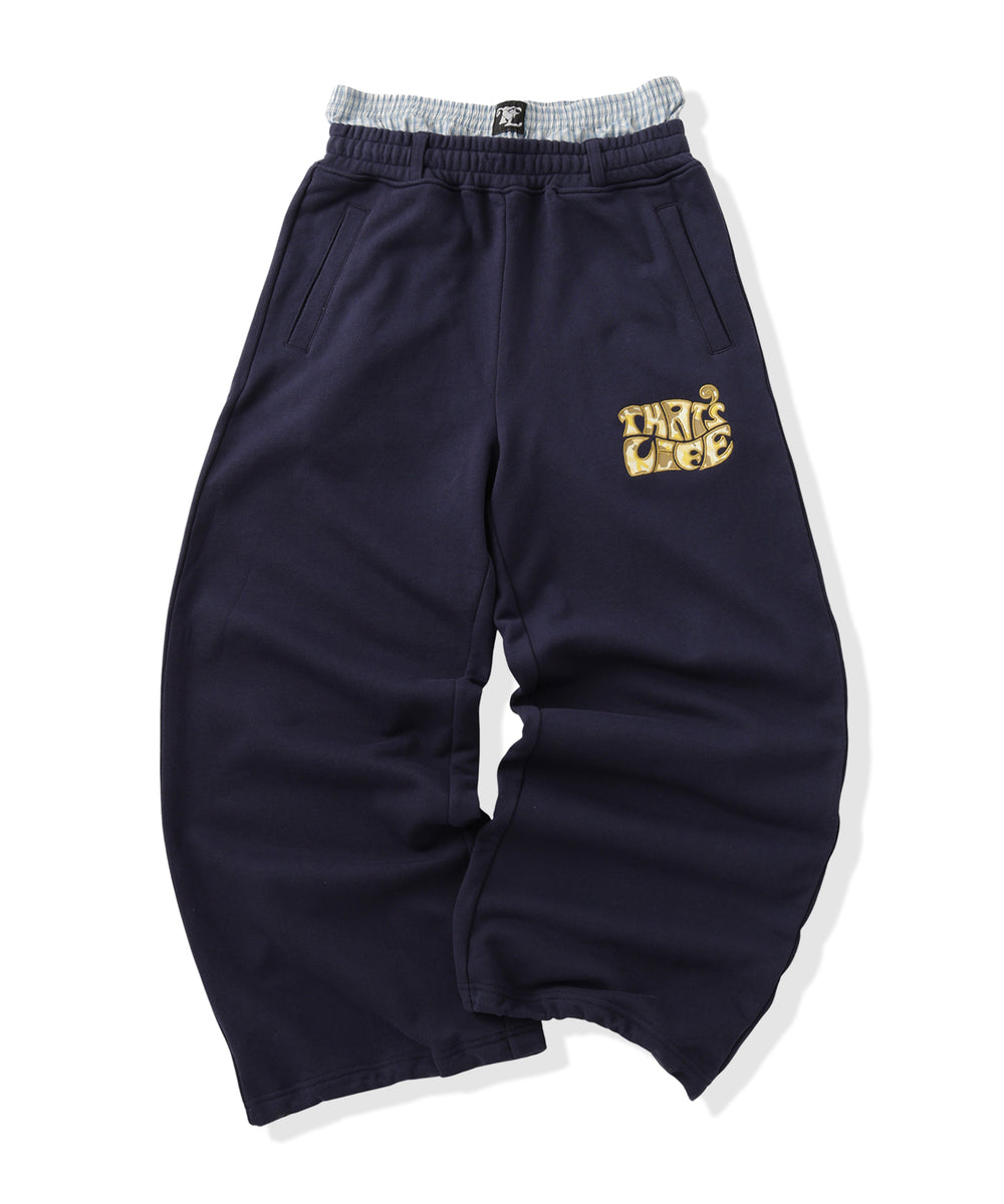 Surf Camo logo check layered sweat pants
