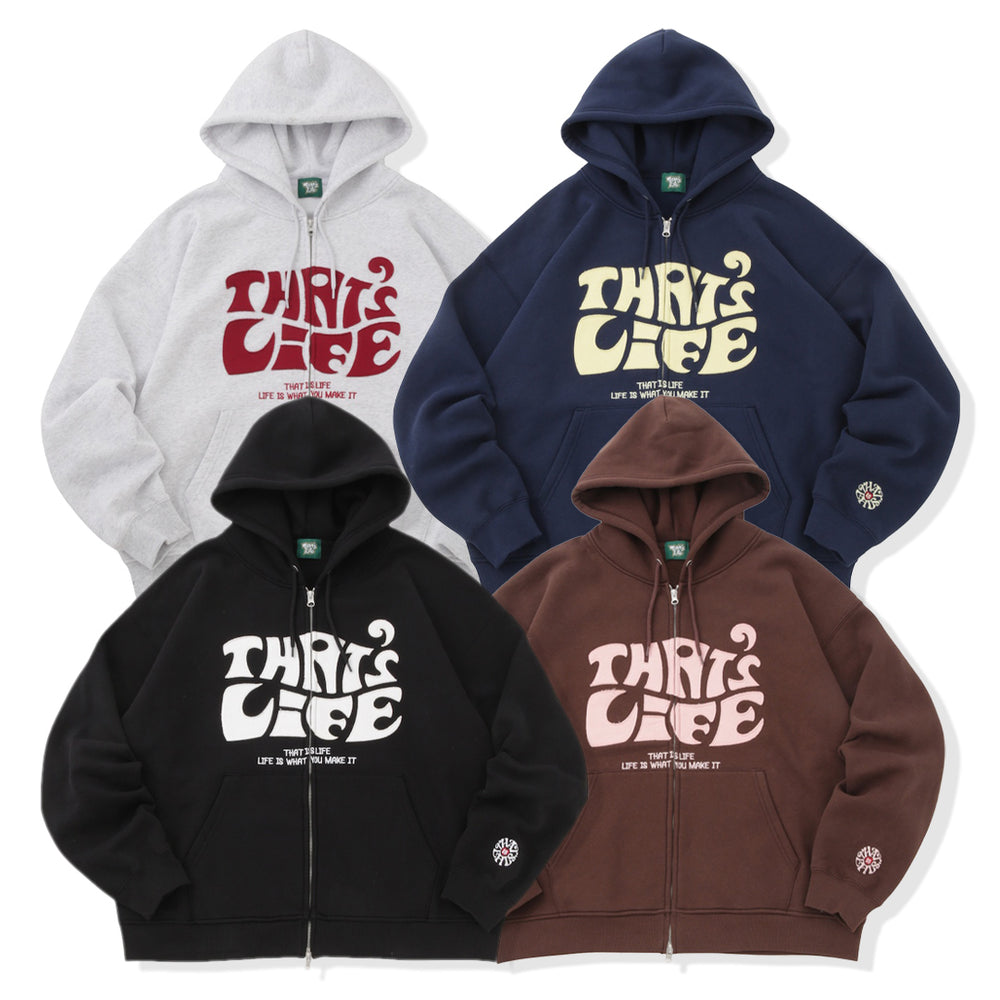 Front wave logo zip hoodie
