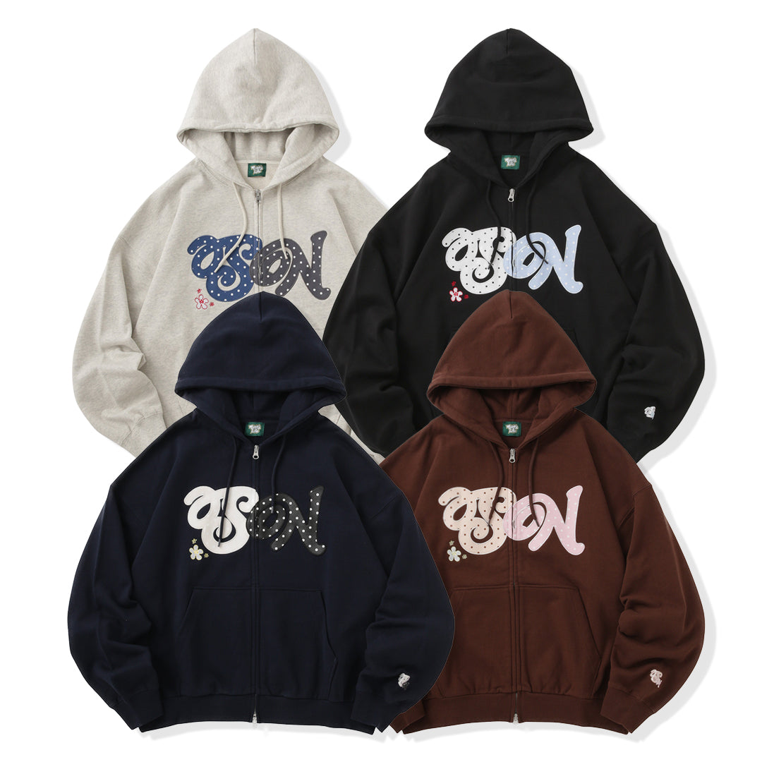 HEAVY WEIGHT 12.0oz SN DOT LOGO ZIP HOODIE free