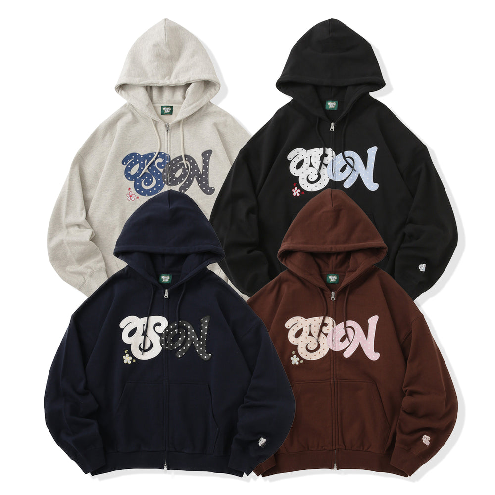HEAVY WEIGHT 12.0oz SN DOT LOGO ZIP HOODIE free