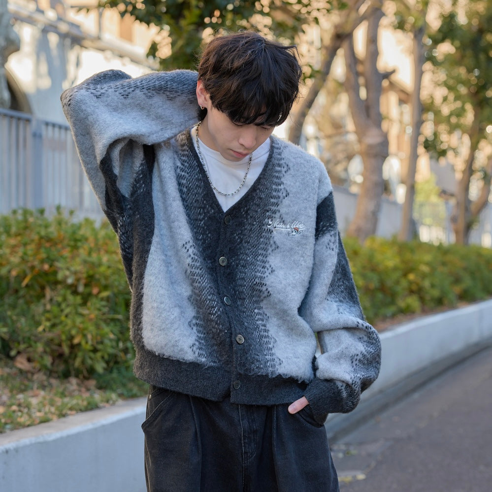 That's life Angel logo gradation cardigan 