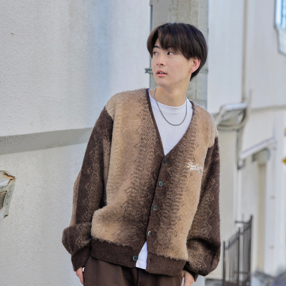 That's life Angel logo gradation cardigan 