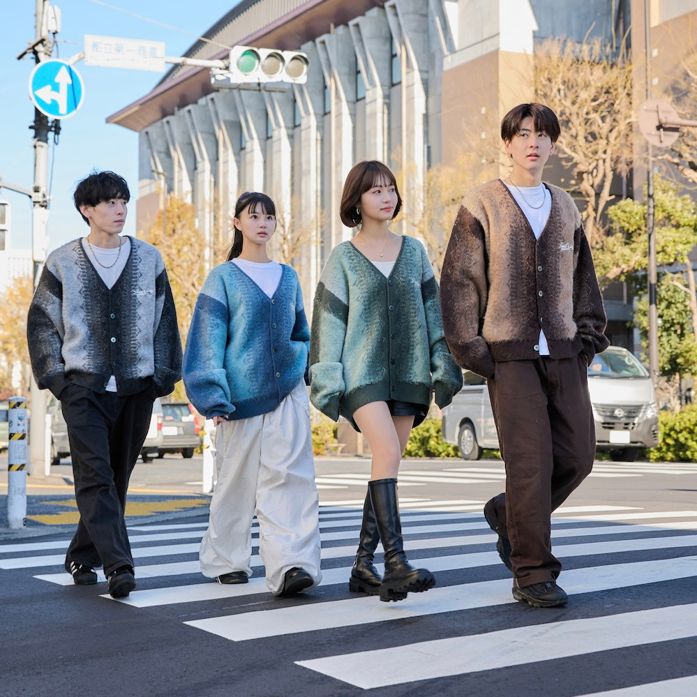 That's life Angel logo gradation cardigan 