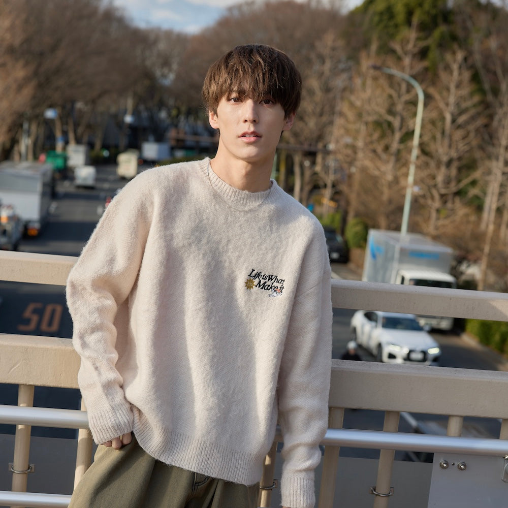 Mohair mix “ANGEL” logo knit