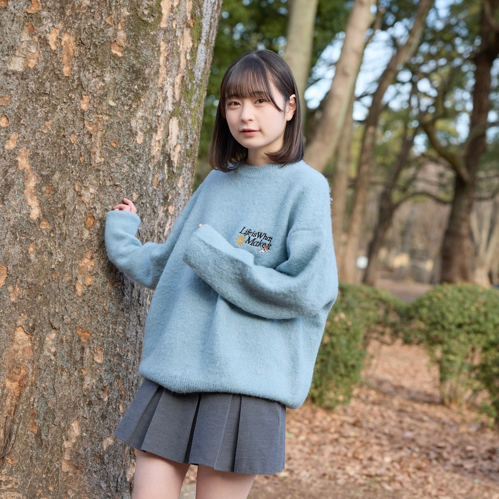 Mohair mix “ANGEL” logo knit
