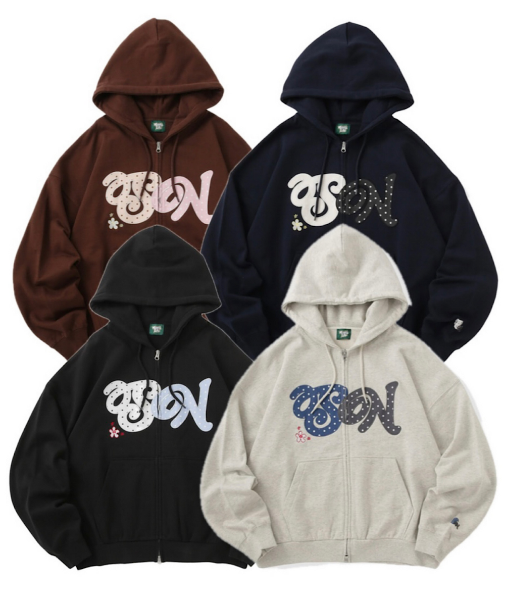 HEAVY WEIGHT 12.0oz SN DOT LOGO ZIP HOODIE