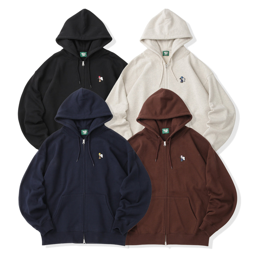 HEAVY WEIGHT 13.0oz "ANGEL GIRL" LOGO ZIP HOODIE free