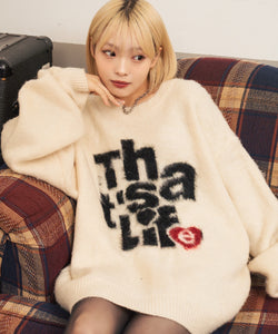 モ*】様 That's life “ザッツライフHEARTSTACK” logo That's life “HEARTSTACK” logo knit – That's life online store