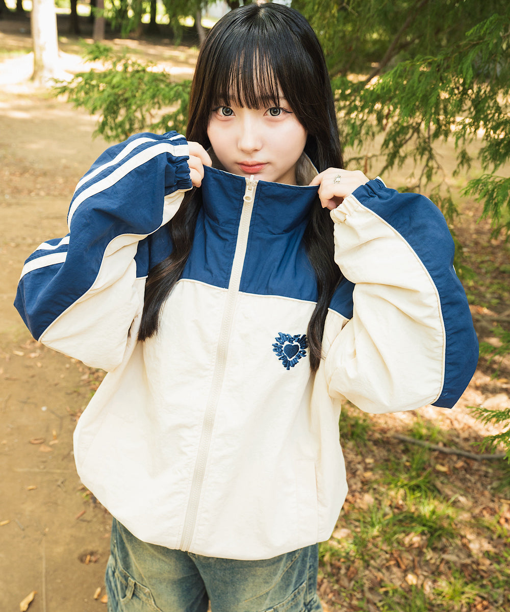157cm / L / Navy × Ivory