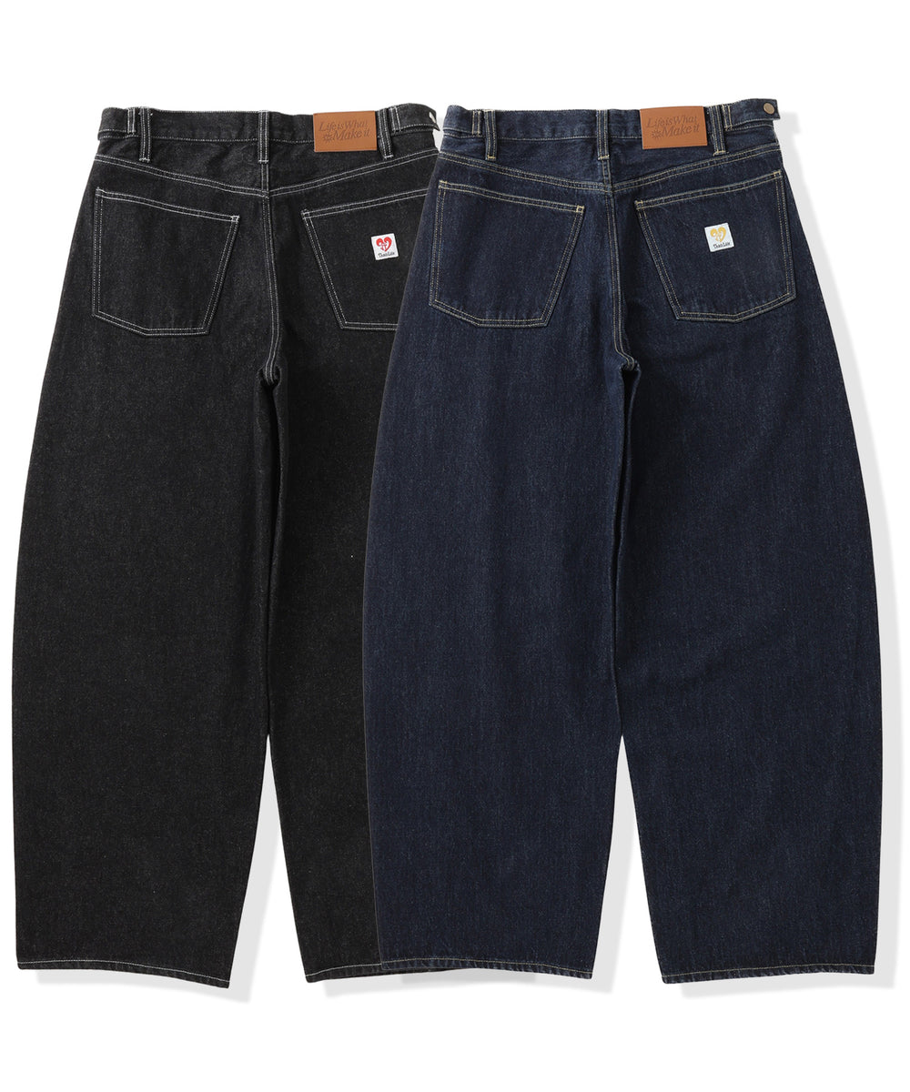 TL heart logo patch One Wash Curved Denim