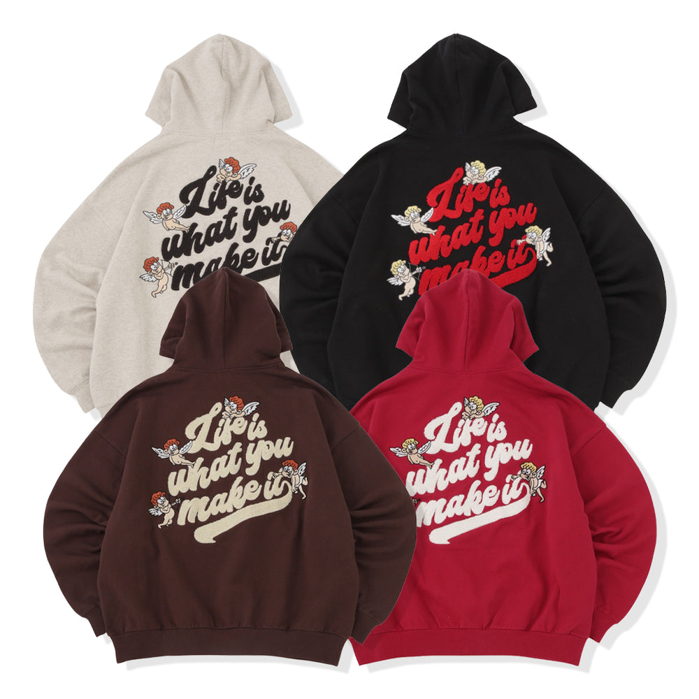 HEAVY WEIGHT 12.0oz ANGEL LOGO ZIP HOODIE