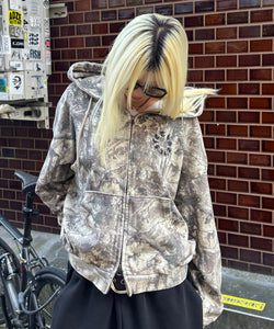 Vintage styles Circle logo zip hoodie – That's life online store