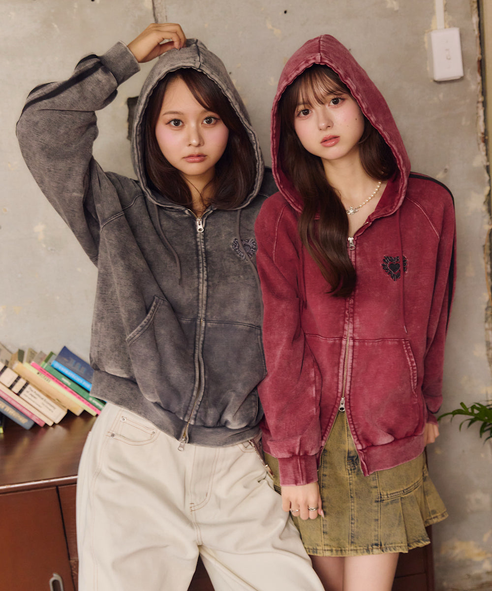 Vintage Style Raglan Stripe Zip Hoodie