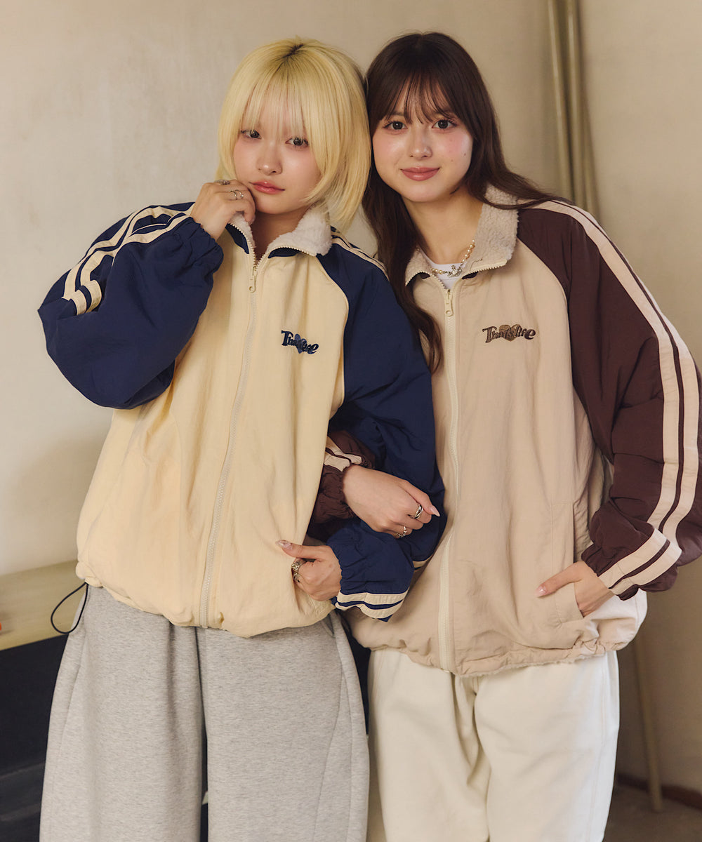 2way Reversible Heart logo Nylon / Boa Jackets