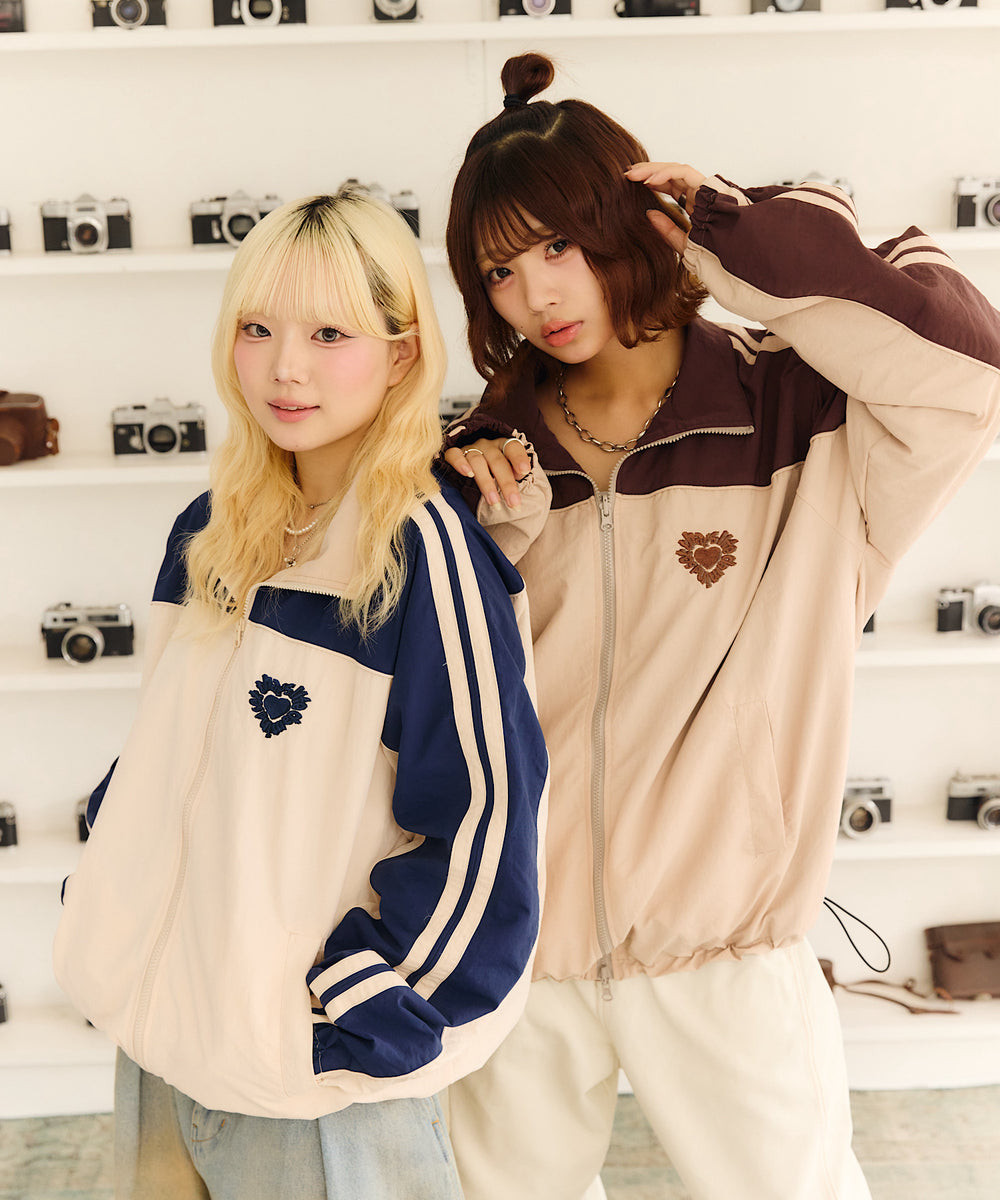 Heart logo 2way Reversible Nylon Jackets
