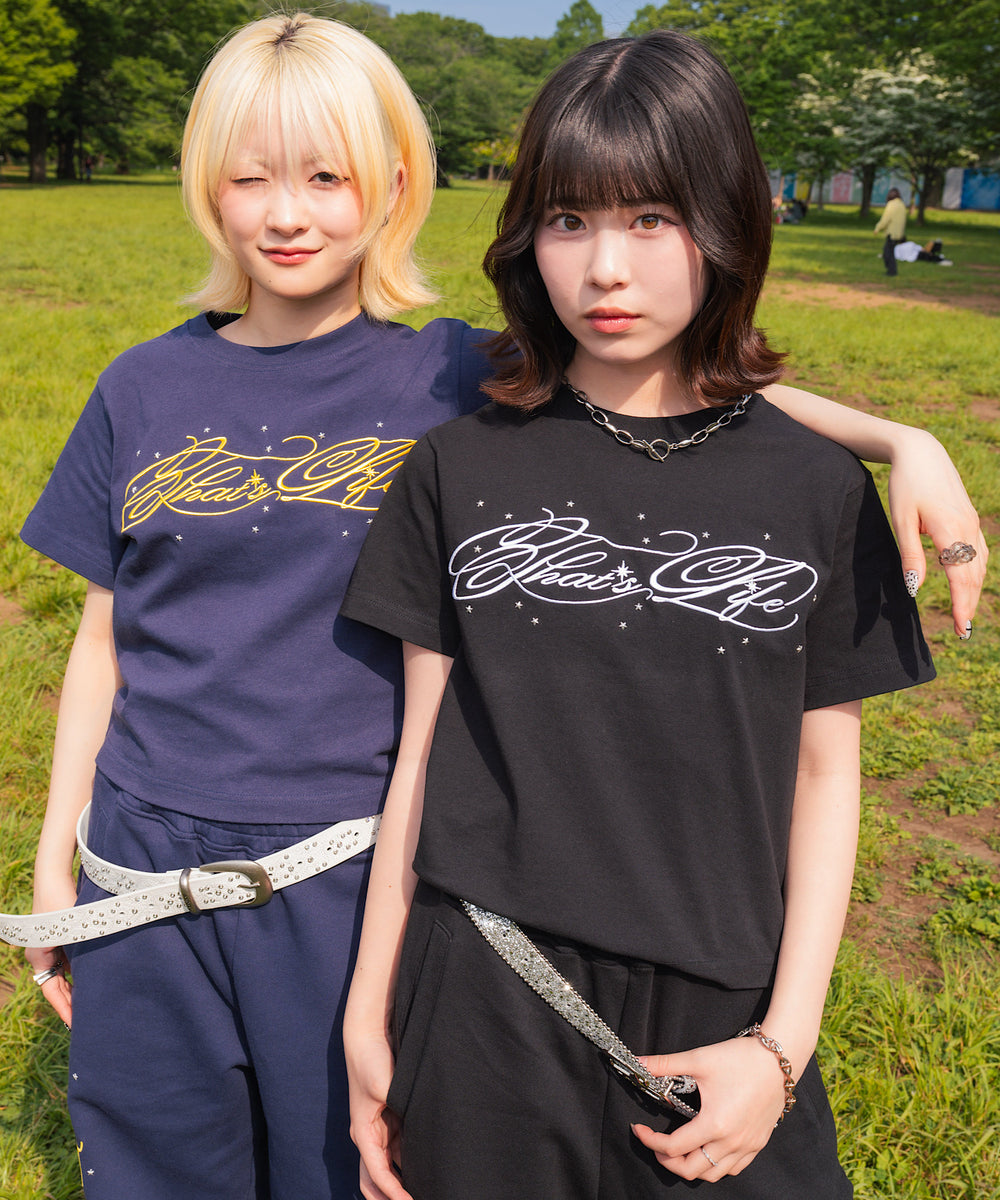 Shooting Star Script logo tee