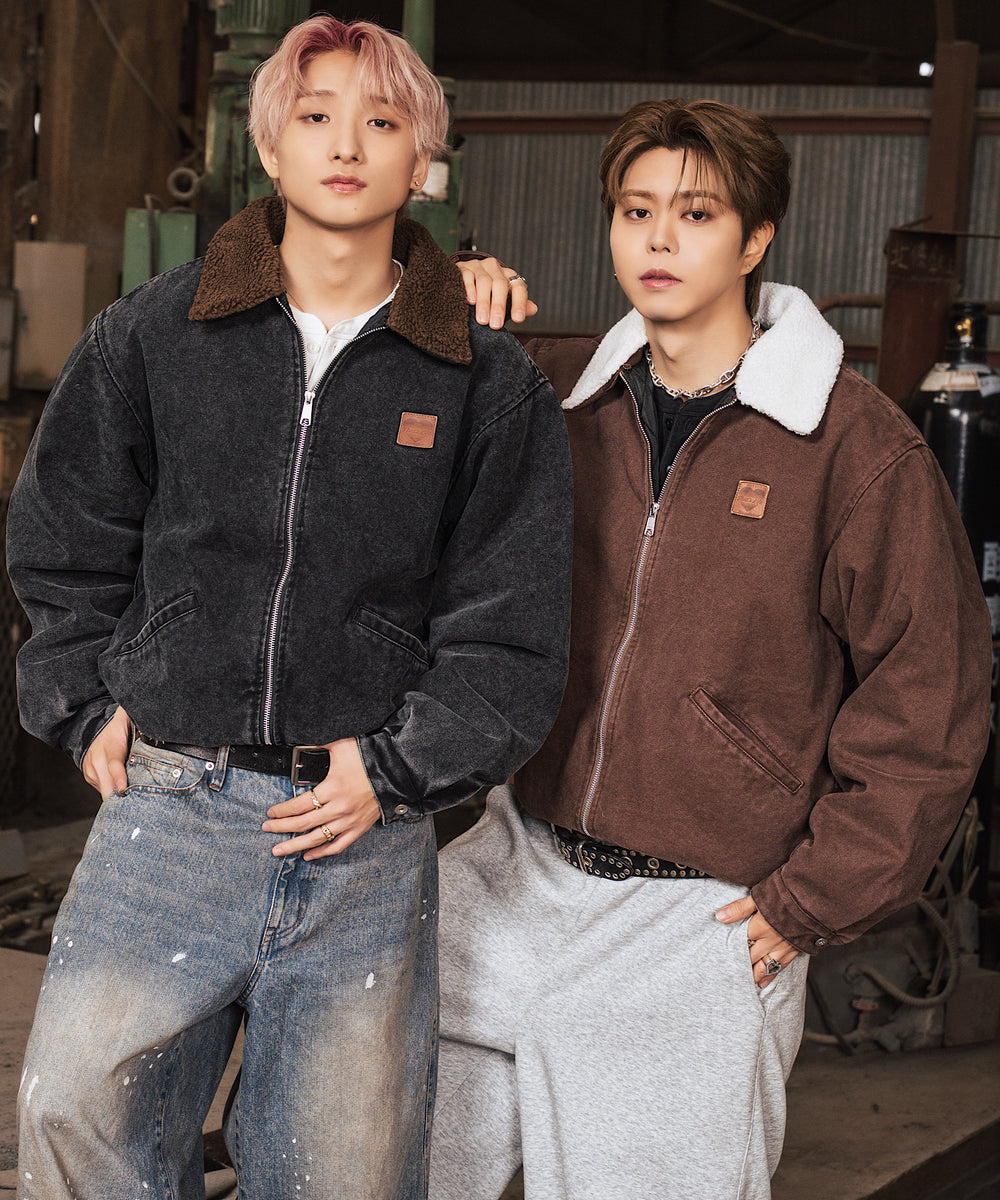 Vintage styles Heart logo Duck Boa Jacket