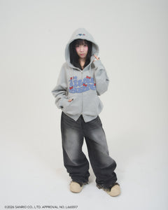 HELLO KITTY × HEAVY WEIGHT 12.0oz FRONT LOGO ZIP HOODIE – That's