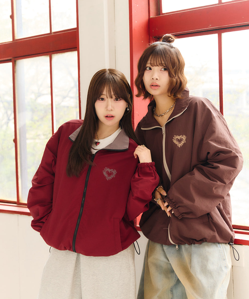 Heart logo 2way Reversible Nylon Jackets