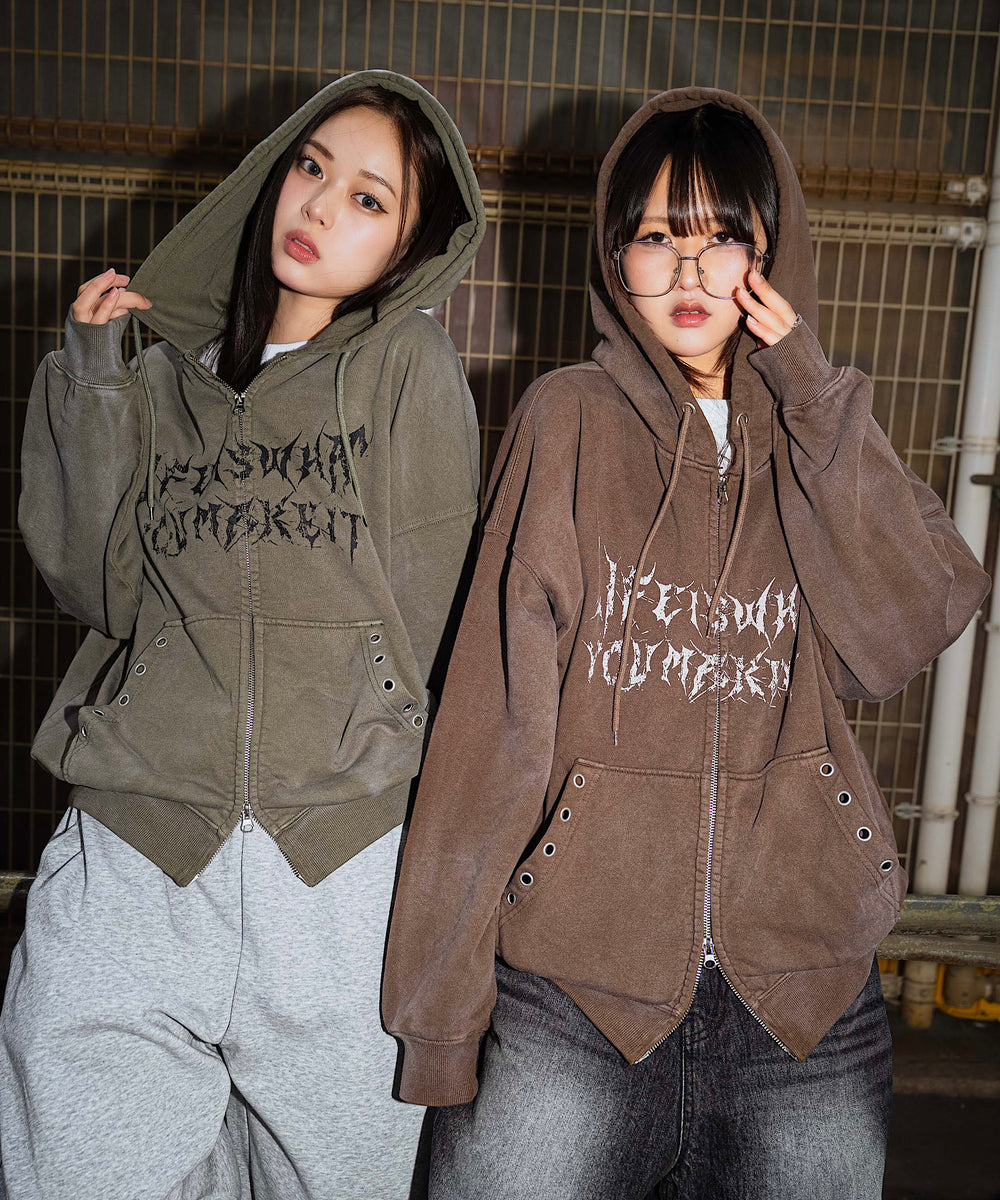 Vintage styles URBAN SCARS zip hoodie