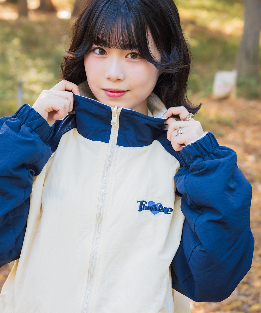 2way Reversible Heart logo Nylon / Boa Jackets