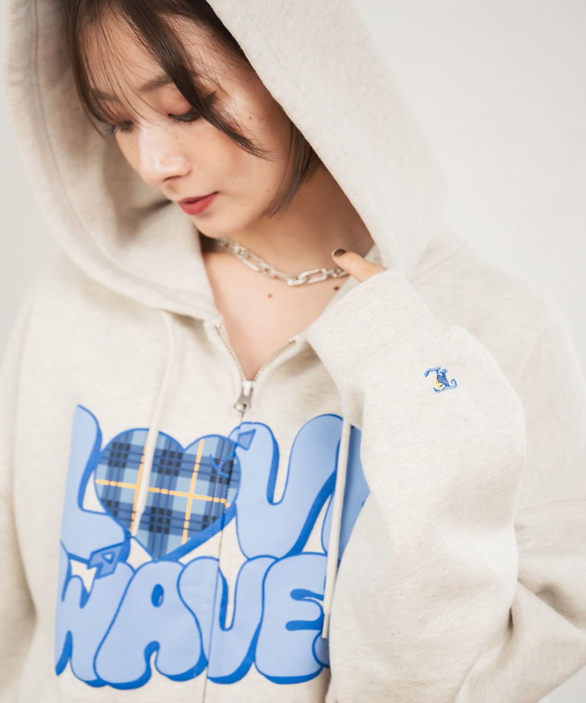 HEAVY WEIGHT 13.0oz "LOVE WAVE" LOGO ZIP HOODIE