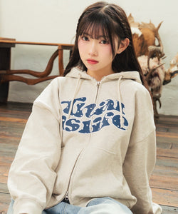 HEAVY WEIGHT 12.0oz FRONT HEART DOT LOGO ZIP HOODIE – That's life