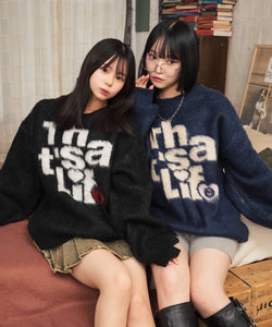 モ*】様 That's life “ザッツライフHEARTSTACK” logo That's life “HEARTSTACK” logo knit – That's life online store