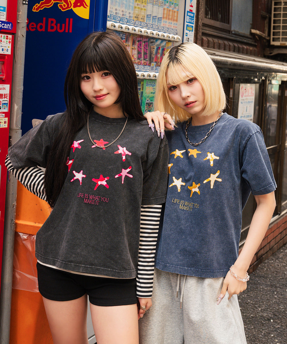 Star camo logo tee