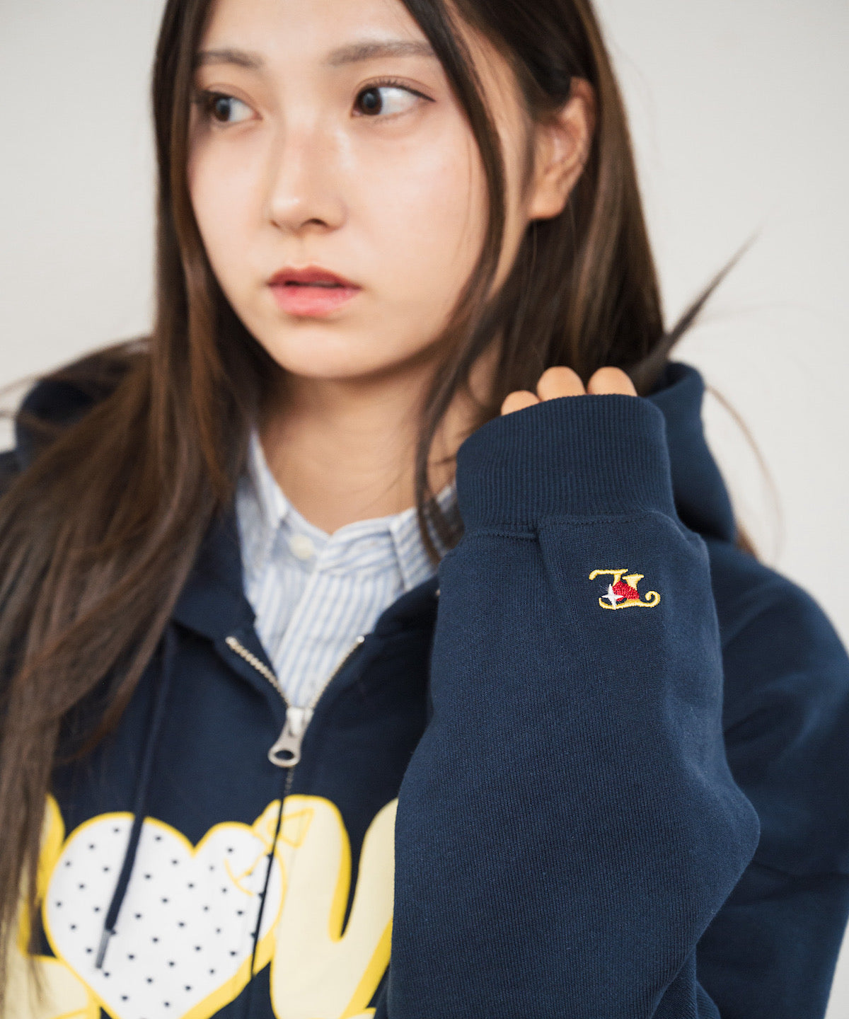 HEAVY WEIGHT 13.0oz "LOVE WAVE" LOGO ZIP HOODIE