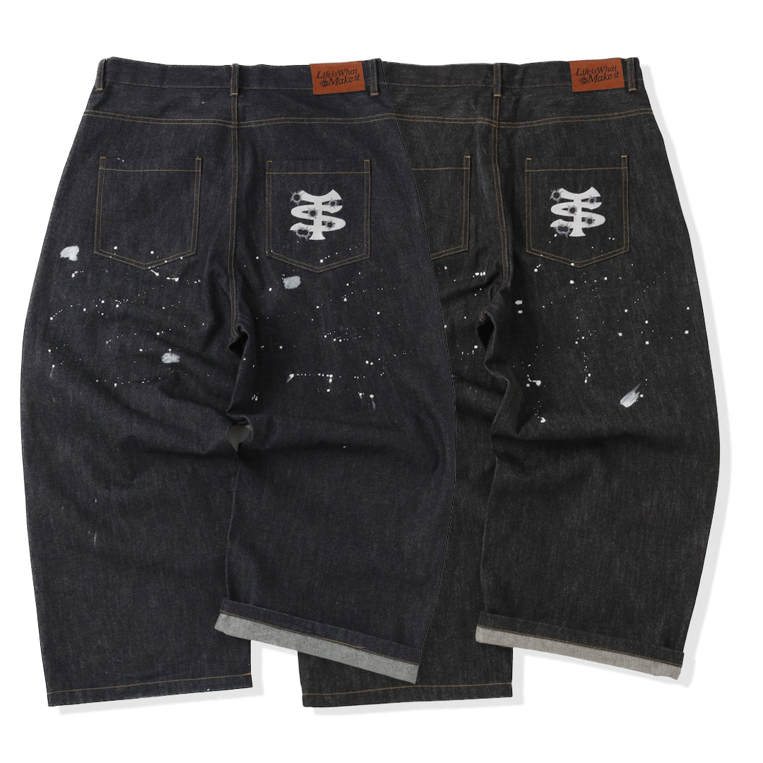TS logo Rigid Baggy Paint Denim pants – That's life online store