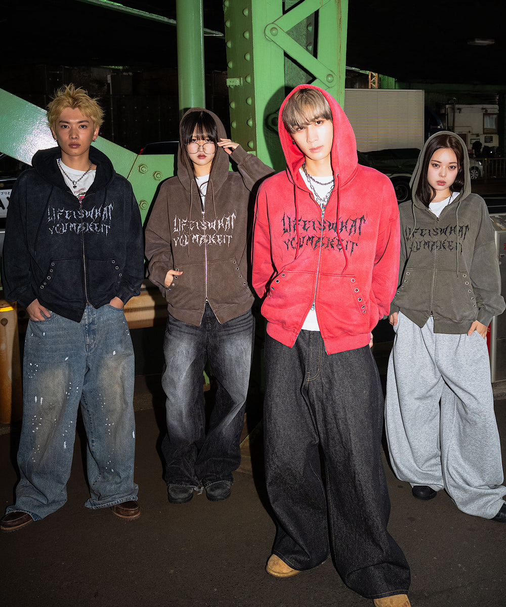 Vintage styles URBAN SCARS zip hoodie