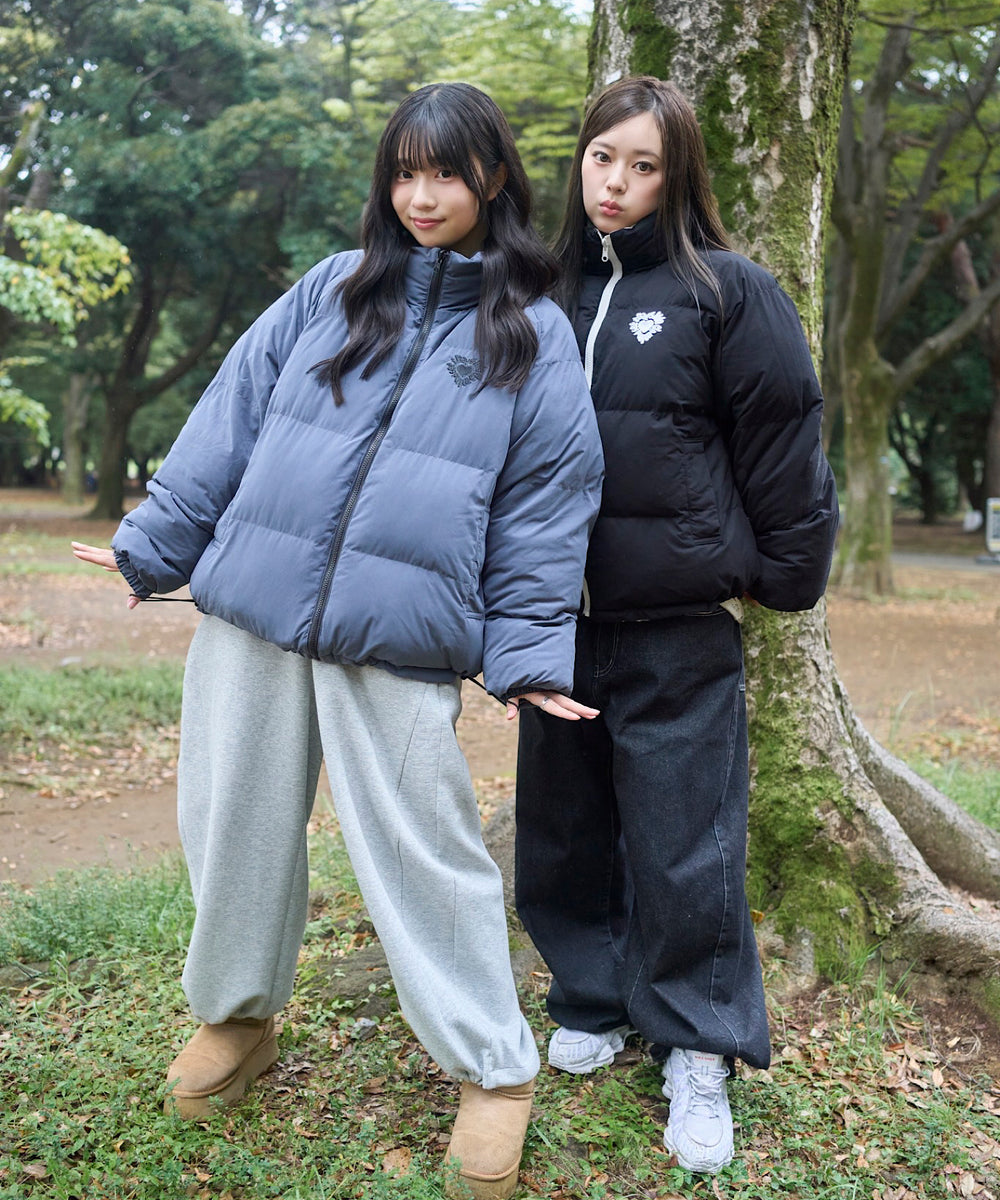 Heart logo Reversible Puffer Jackets
