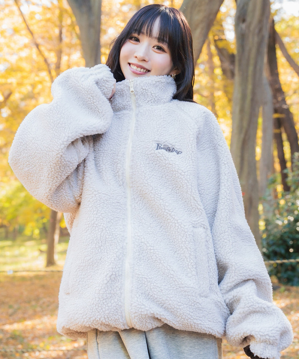 2way Reversible Heart logo Nylon / Boa Jackets