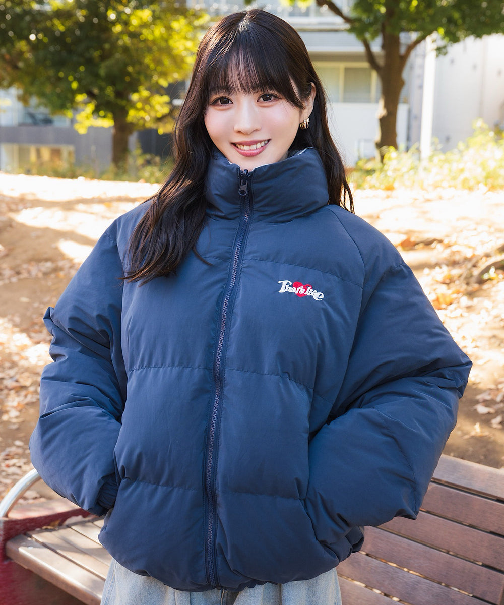 Heart logo Reversible Puffer Jackets