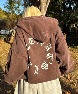 Vintage styles Circle logo zip hoodie – That's life online store