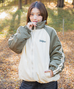 thats lifeナイロンリバーシブルジャケット ハート刺繍付き thats lifeナイロンリバーシブルジャケット ハート刺繍付き