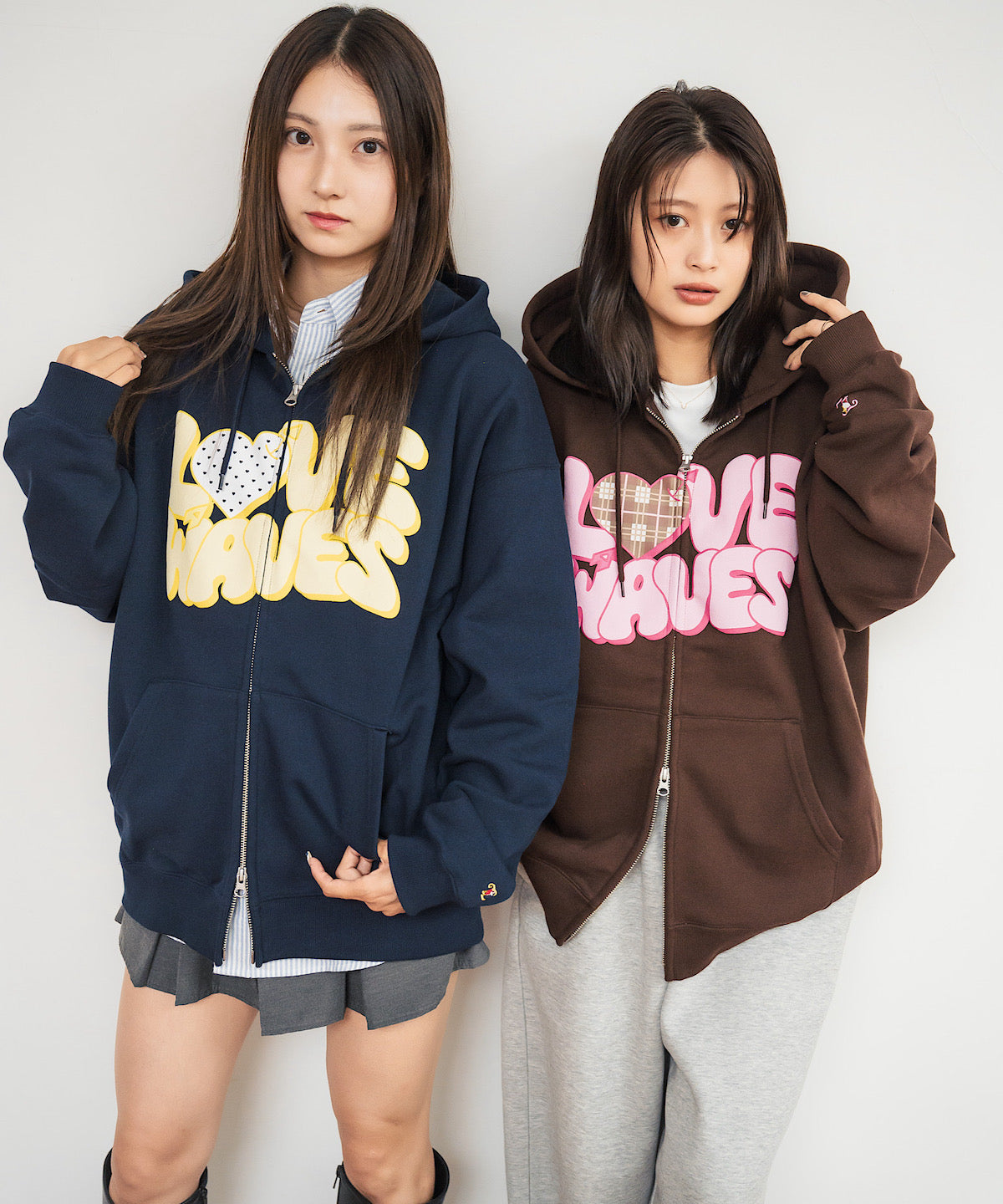 HEAVY WEIGHT 13.0oz "LOVE WAVE" LOGO ZIP HOODIE