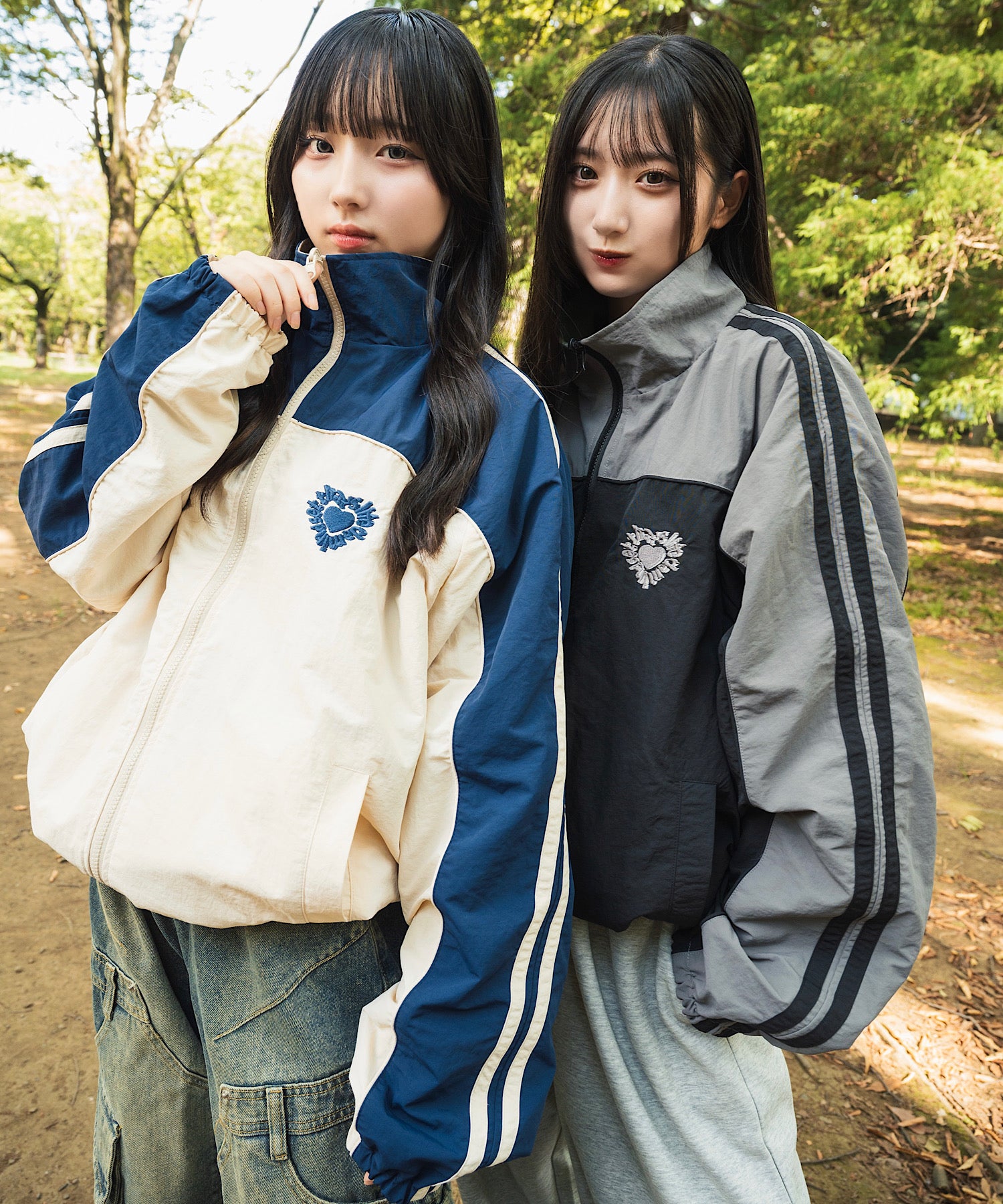 Heart logo 2way Reversible Nylon Jackets